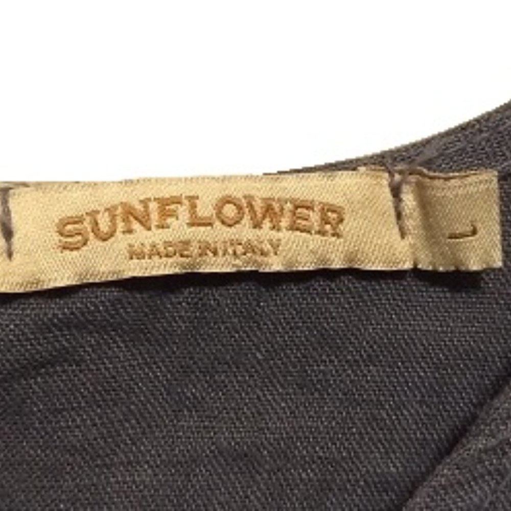 Denim Blue Linen Scoop Neck Dress by Sunflower Made in Italy Sz Large - Picture 9 of 11